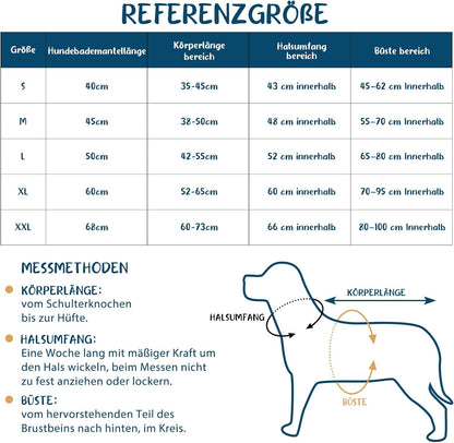 Saugfähiger und schnell trocknender Hundebademantel, Grau, XXL