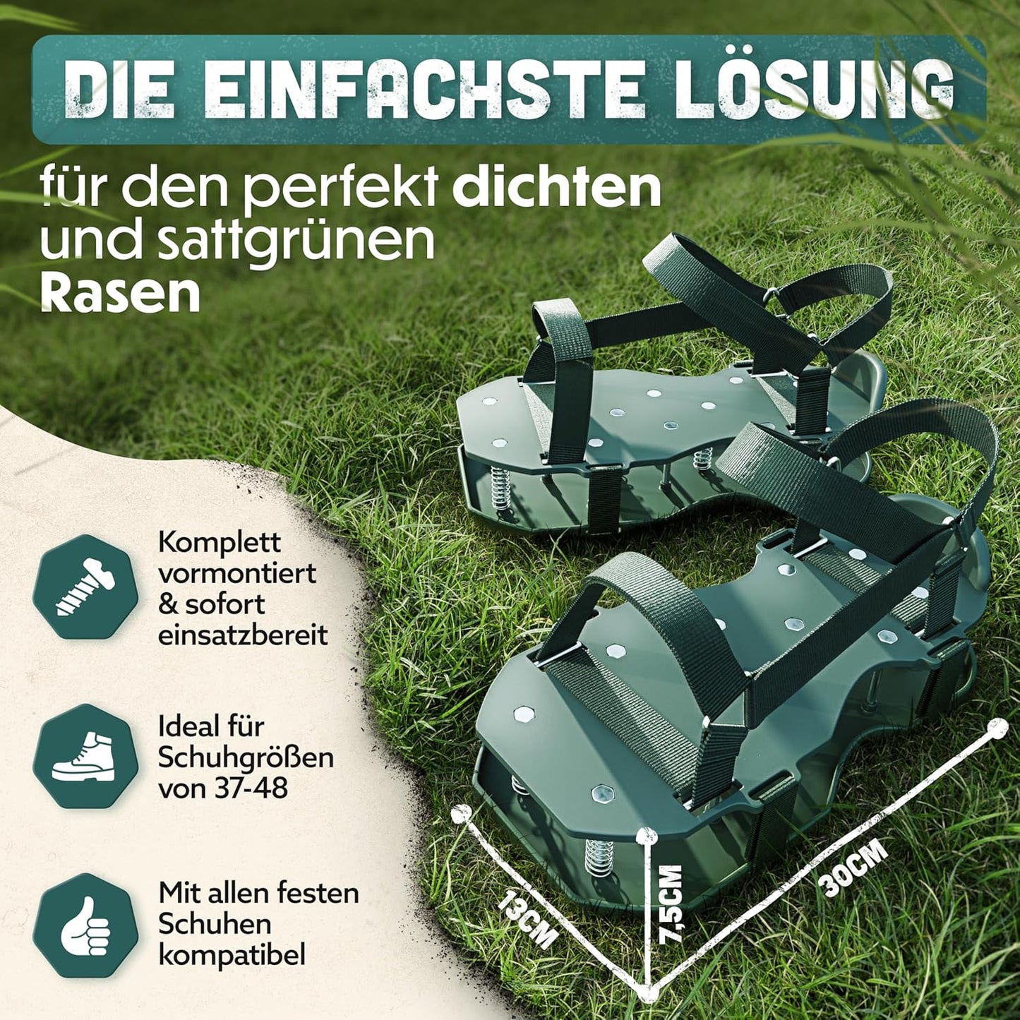 Nagelschuhe Pro Rasenlüfterschuhe, Waldgrün