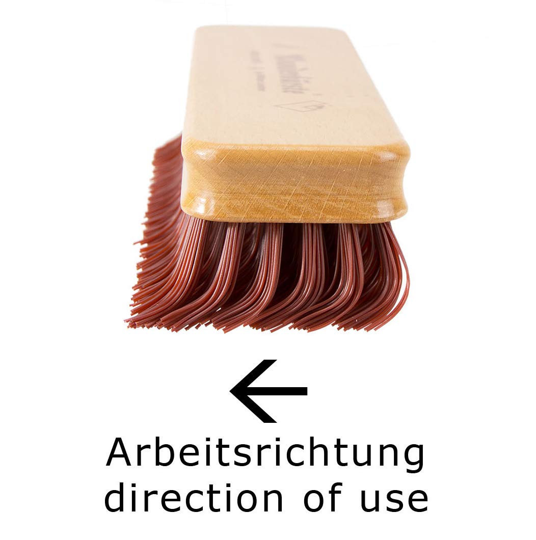 Wunderbürste mit Spezialborsten (150 x 45 mm), natur lackiert, rot-braune Spezialborsten 150 x 45 mm