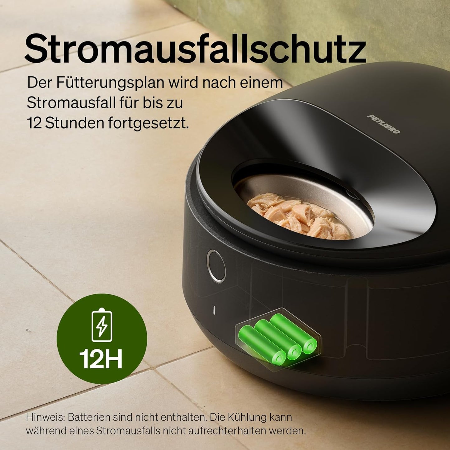 Futterautomat für Katzen mit App-Steuerung, Schwarz