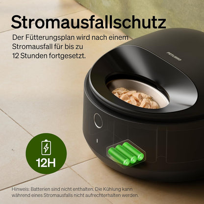 Futterautomat für Katzen mit App-Steuerung, Schwarz