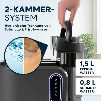 Polster- & Teppichreiniger Vapore Pro Steam 3in1, Schwarz Pro Steam Touch 2000W