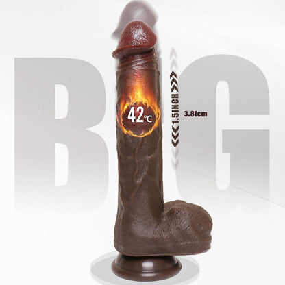 Dildo mit Saugnapf & Vibrationsmodi, Braun