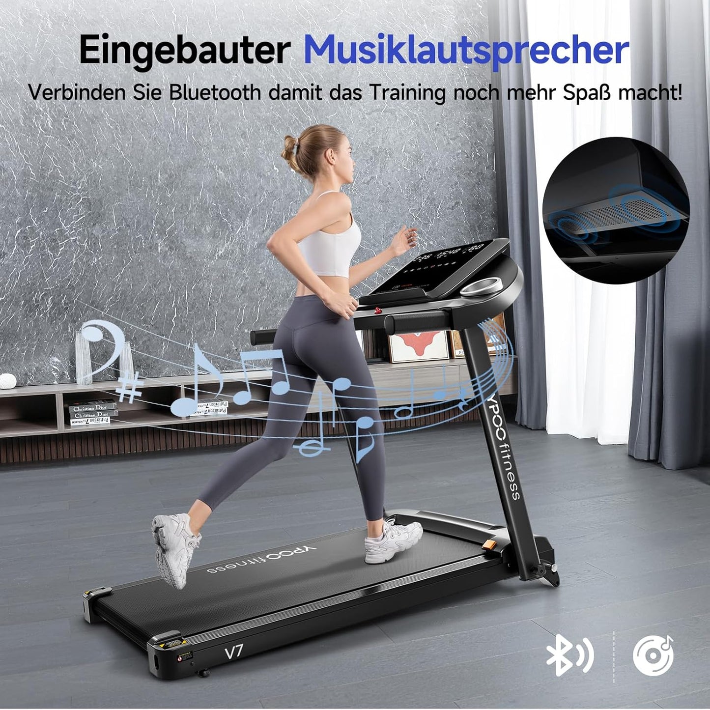 Klappbares Laufband mit Steigung und LED-Anzeige, Klassische-Klappbar
