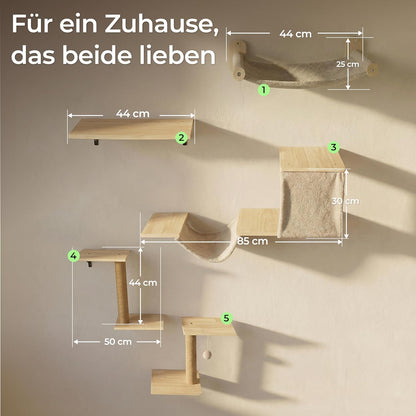 12-teiliges Kletterwand-Set aus Naturholz, 12er-Set - Naturbeige
