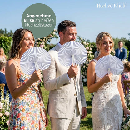 Runde Fächer für Hochzeit, 50 Stück, 50 Stück Runde Handfächer