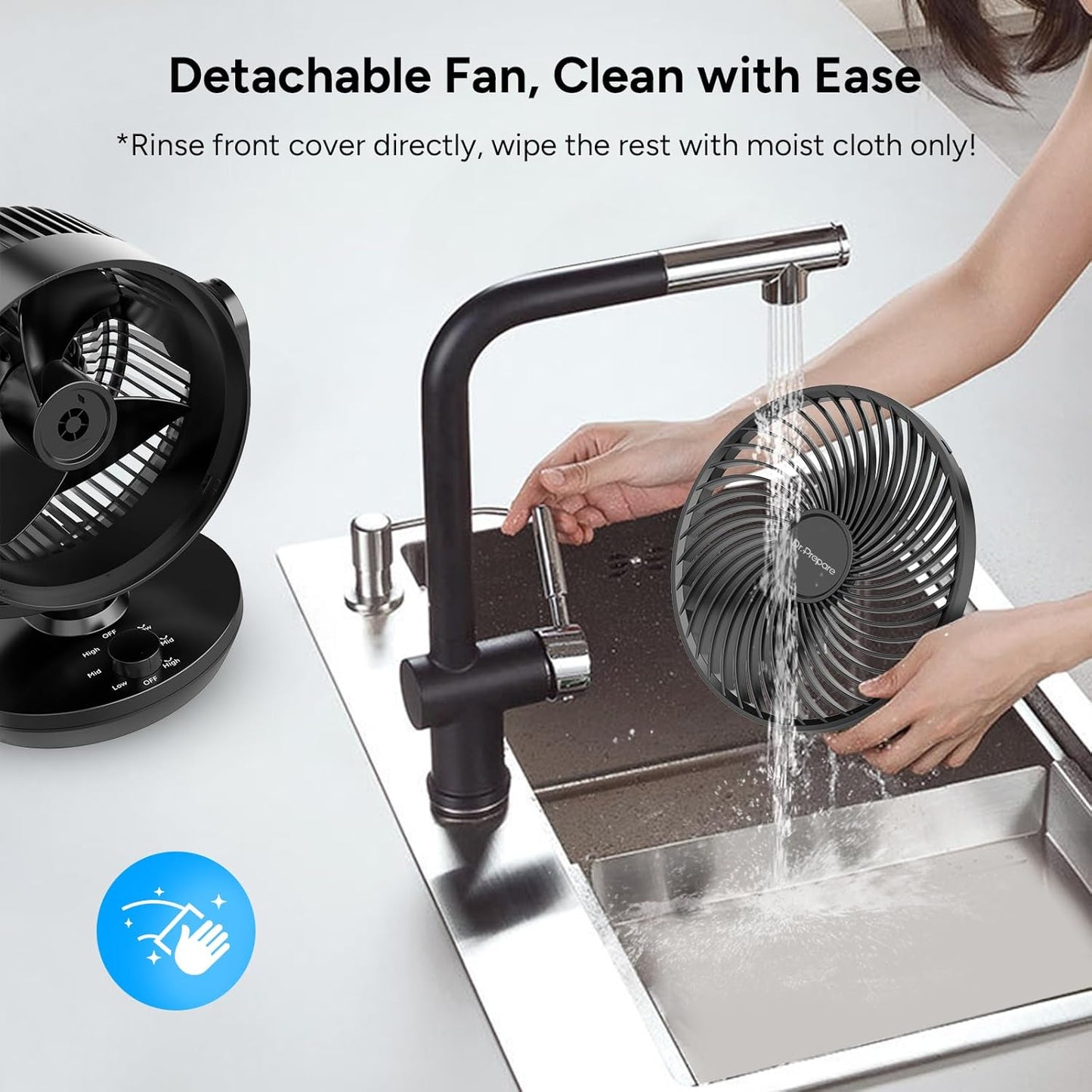 Leiser Tischventilator mit Oszillation (8 Zoll), 8 Inch(upgrade)