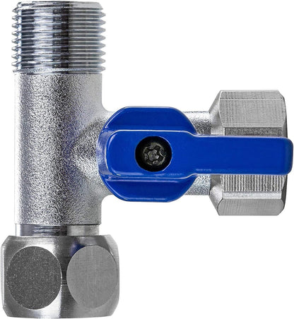 Absperrventil T-Stück Adapter für Wasserfilter, 3/8 AG x 3/8 AG x 3/8 ÜM