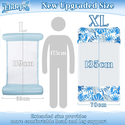 4-in-1 Wasserhängematte, 2 Stück, (Blau & Grün)