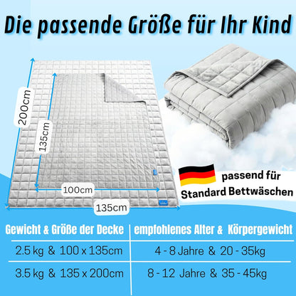 Gewichtsdecke für Kinder (100x135cm, 2,5kg), 100 x 135cm, 2.5kg