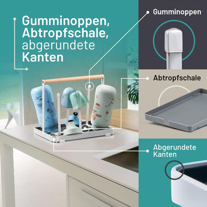 Abtropfgestell für Flaschen, Schwarz