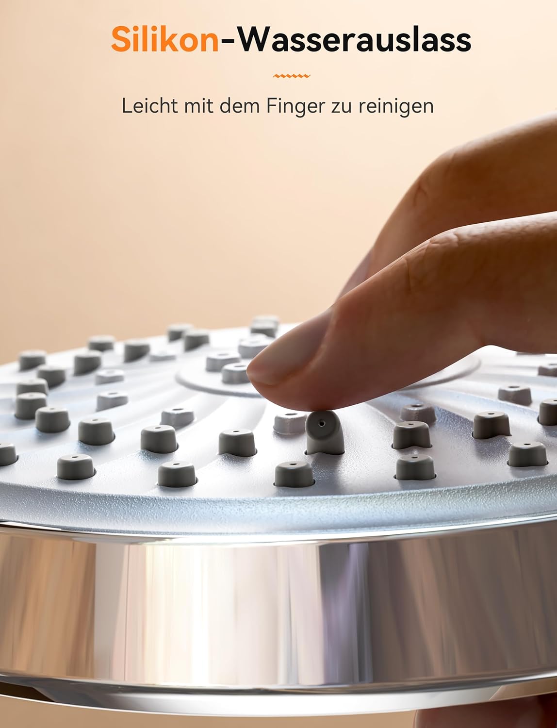 Duschkopf mit Schlauch, Grau mit Schlauch