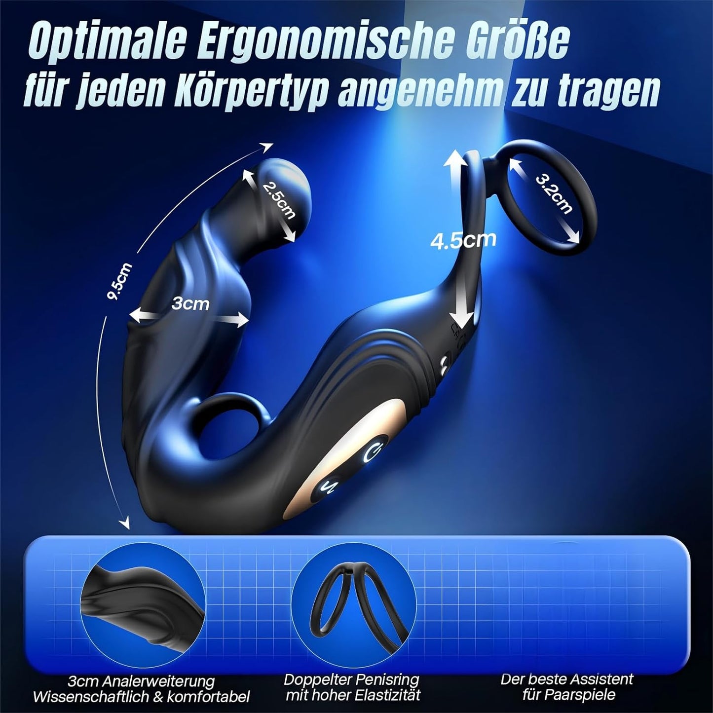 Prostata-Stimulator mit 360° Dehnung & 9 Vibrationsmodi