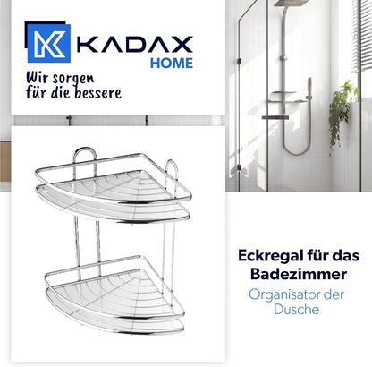 Eck-Duschregal mit 2 Etagen, Silber, 2 Etagen