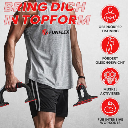 Push-up Bars mit rutschfestem Griff -Liegestützgriffe, Rot