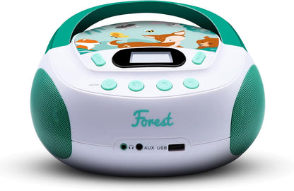 CD Player für Kinder mit Lautsprechern und USB, grün