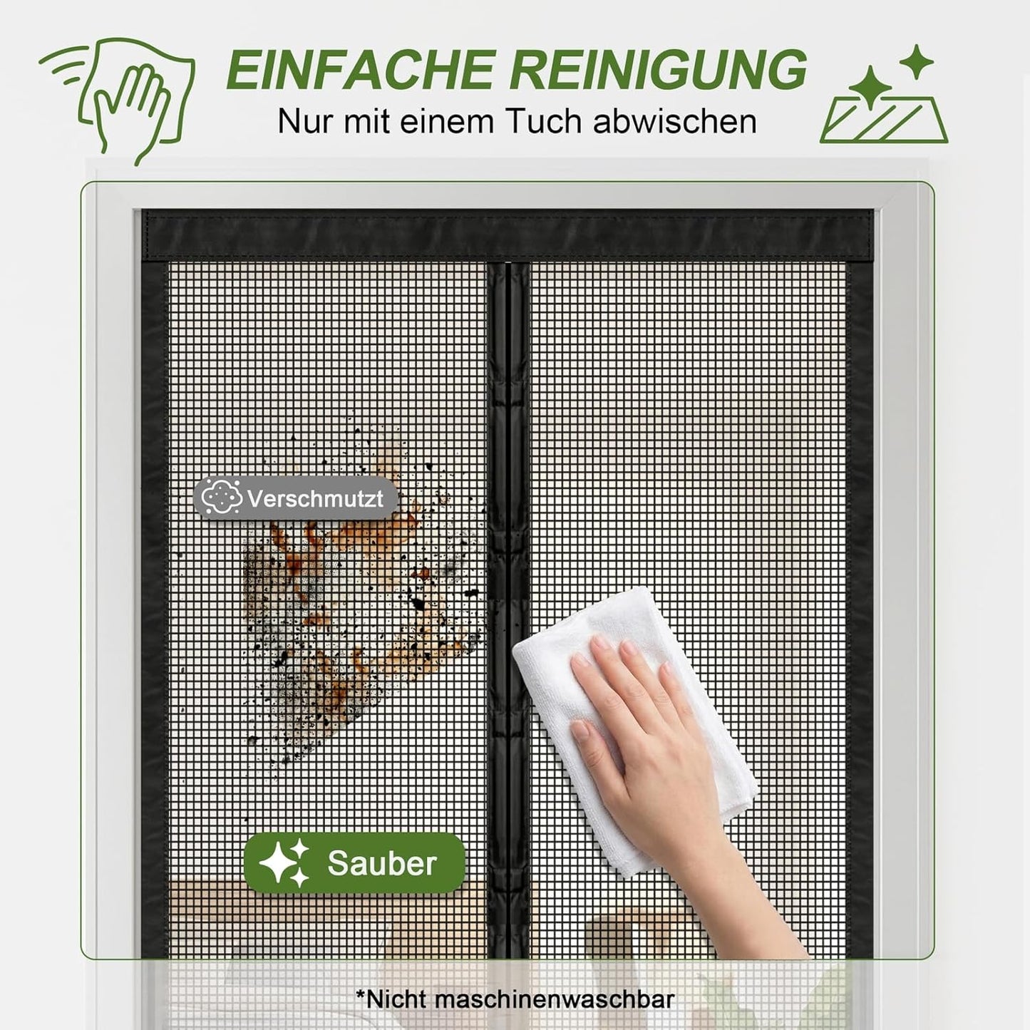 Insektenschutz-Tür aus Fiberglas 100x200cm, 100x200cm