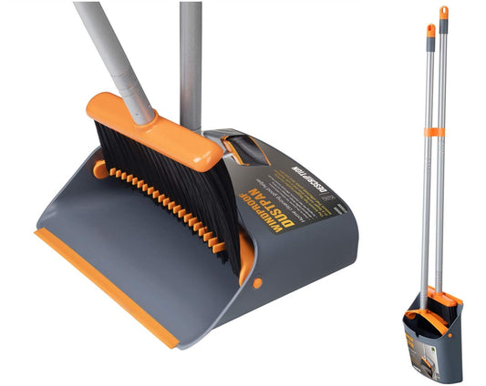 Besen und Kehrschaufel Set, Orange