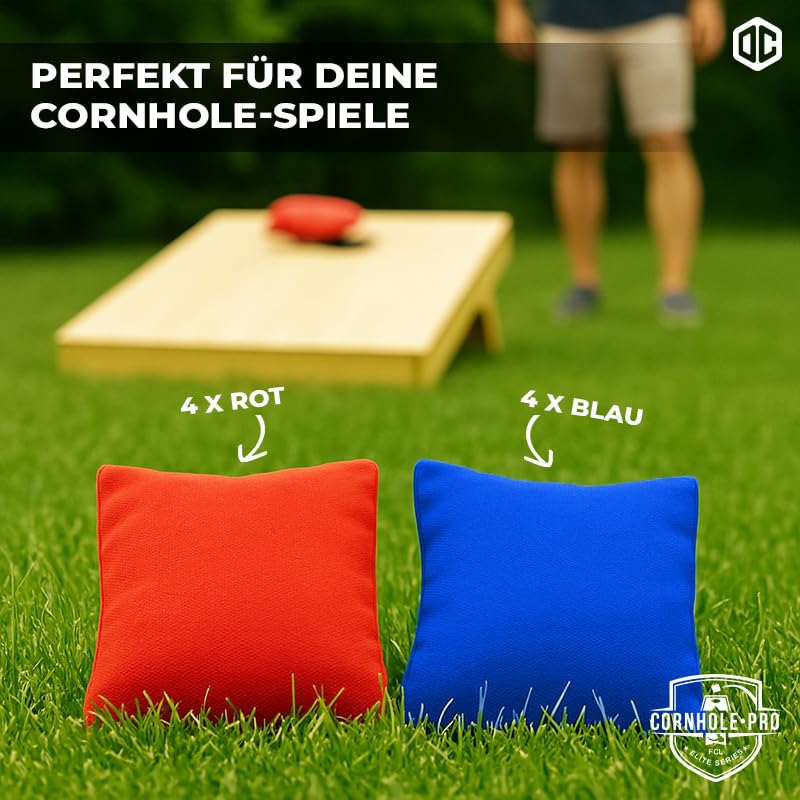 9-teiliges Cornhole Set, Cornhole Tasche - Blaue und Rote