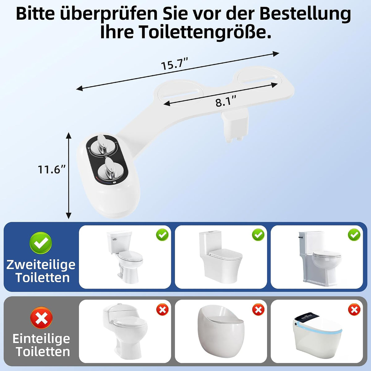 Ultra-Slim Bidet-Aufsatz mit Selbstreinigung, Hot & Cold Bidet