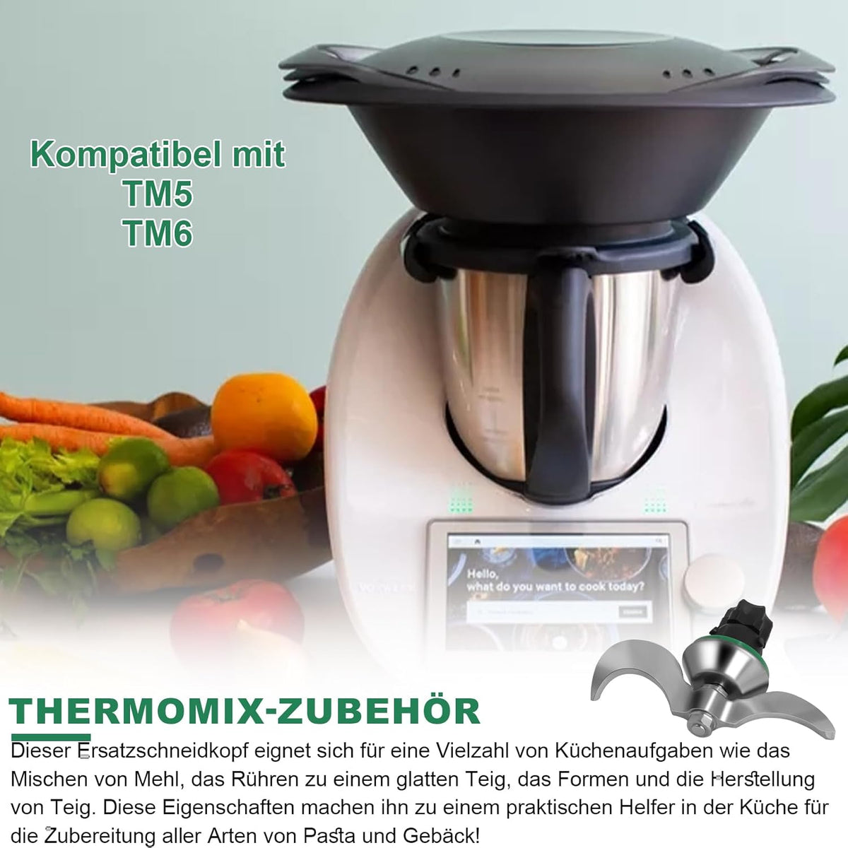 Knet-Teigmischer Ersatzmesser für Thermomix TM7/TM6/TM5, für TM6/TM5