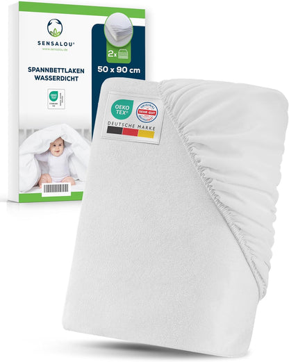 Wasserdichtes Spannbettlaken-Set für Babys, 2 Stück, 50x90 cm, 2, 50 x 90 cm
