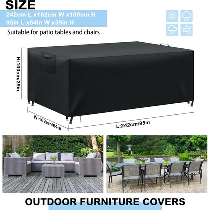 Gartenmöbel-Abdeckplane, Schwarz, 242x162x100cm