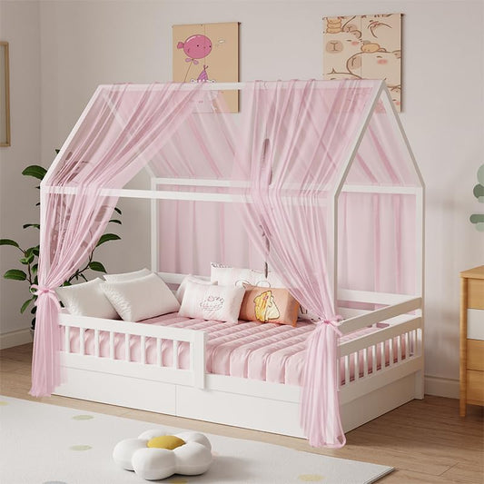 Hausbett Himmel-Set, H350 x B150 cm (2er Pack) Rosa