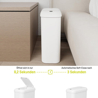 Automatischer Sensor-Mülleimer mit Innenbeleuchtung, 10 Liter-Sensor Weiss