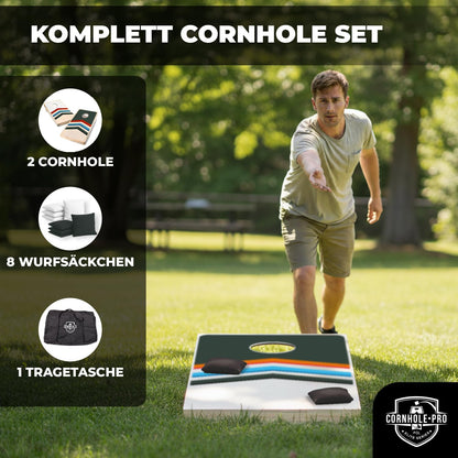 Cornhole-Spielset mit 2 Boards und 8 Säckchen, Cornhole aus Holz Mix