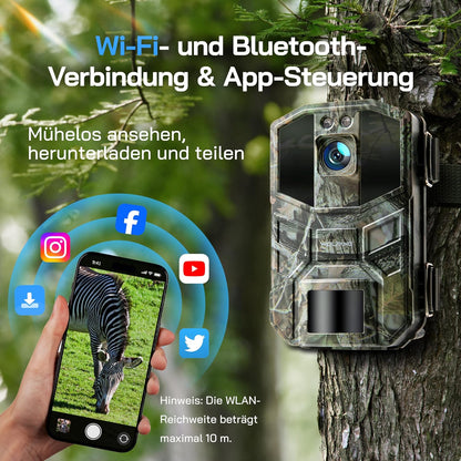 Wildkamera 4K mit Nachtsicht und Bewegungssensor