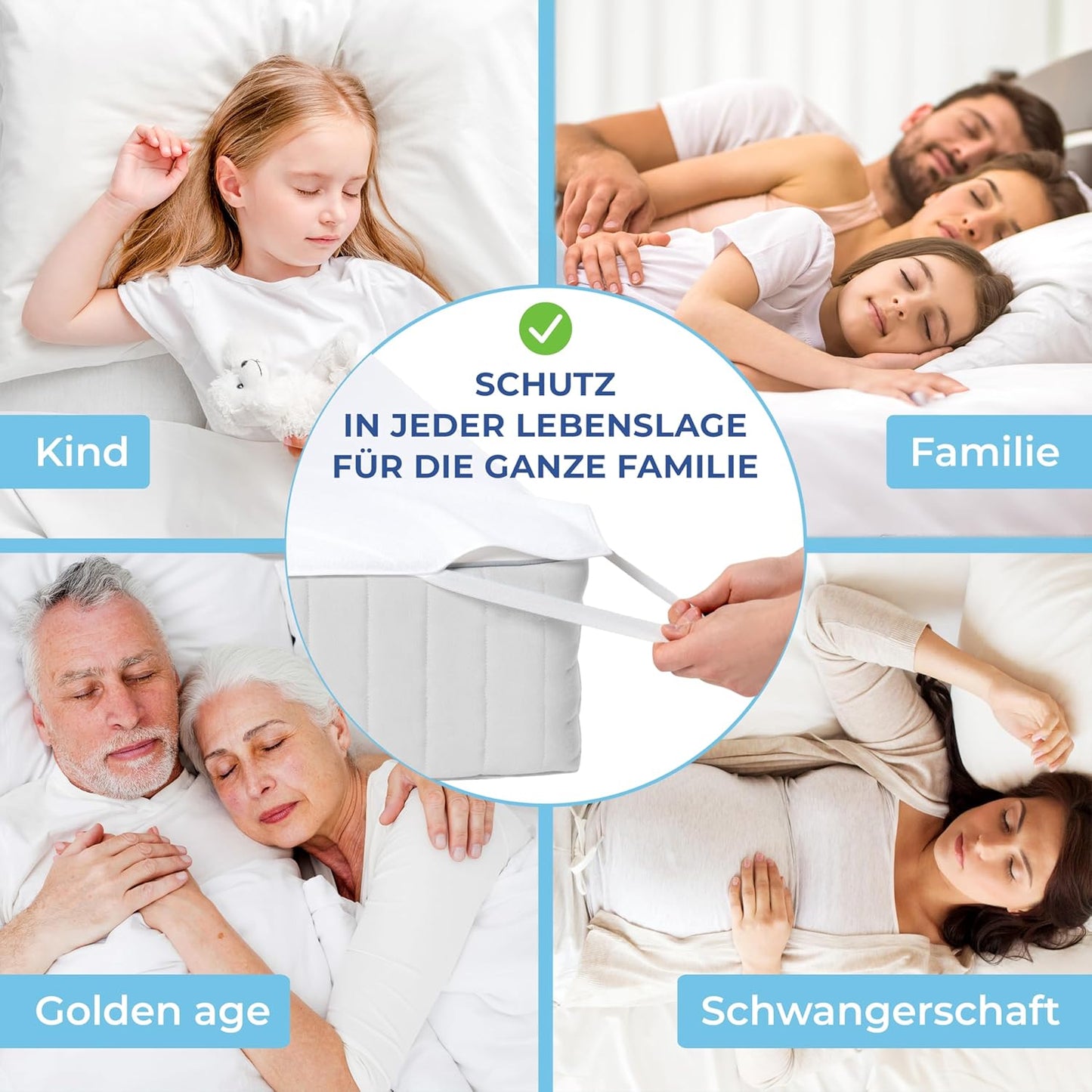 Matratzenschoner wasserdicht 120x200 cm, 120x200 cm 4x Eckgummifixierung