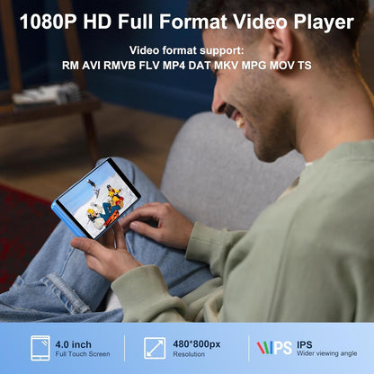 Touchscreen MP3/MP4 Player M503 Pro mit Bluetooth & WiFi, Blau