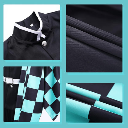 Tanjirou Cosplay Kostüm-Set mit Ohrringen, L Cosplay 1
