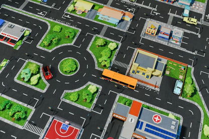 Spielteppich Strasse, Grau Oder Schwarz