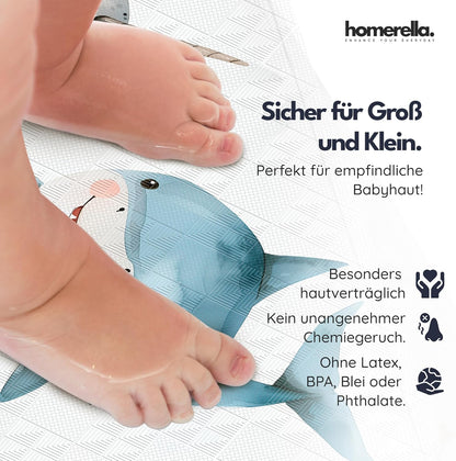 Rutschfeste Badewannenmatte, Light Aqua