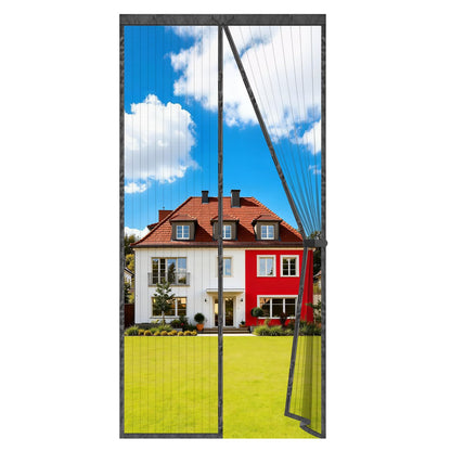 Fliegengitter Magnetvorhang ohne Bohren 160x220cm, 160x220cm Schwarz