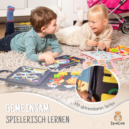 Montessori Busy Board für Kinder ab 3 Jahren, Blau