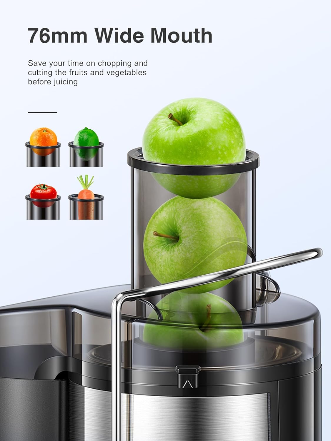 Entsafter für Gemüse & Obst, 500W Black