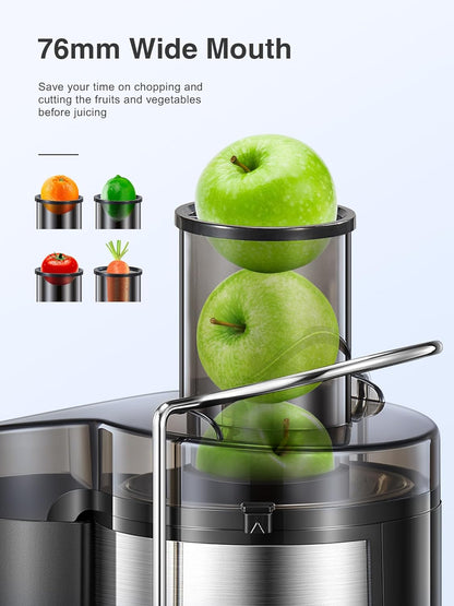 Entsafter für Gemüse & Obst, 500W Black