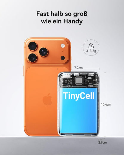Powerbank mit Schnellladefunktion, Mini Grösse Schwarz