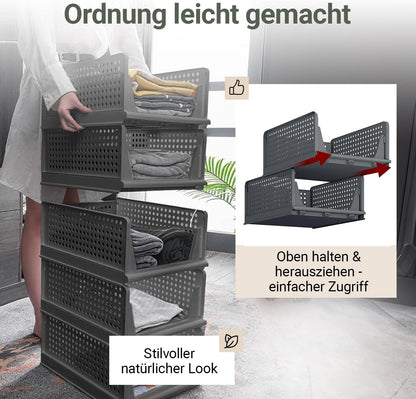 3er-Set Schrank-Organizer, Anthrazit