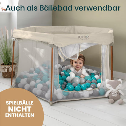 Faltbarer Baby-Laufstall, Ecru