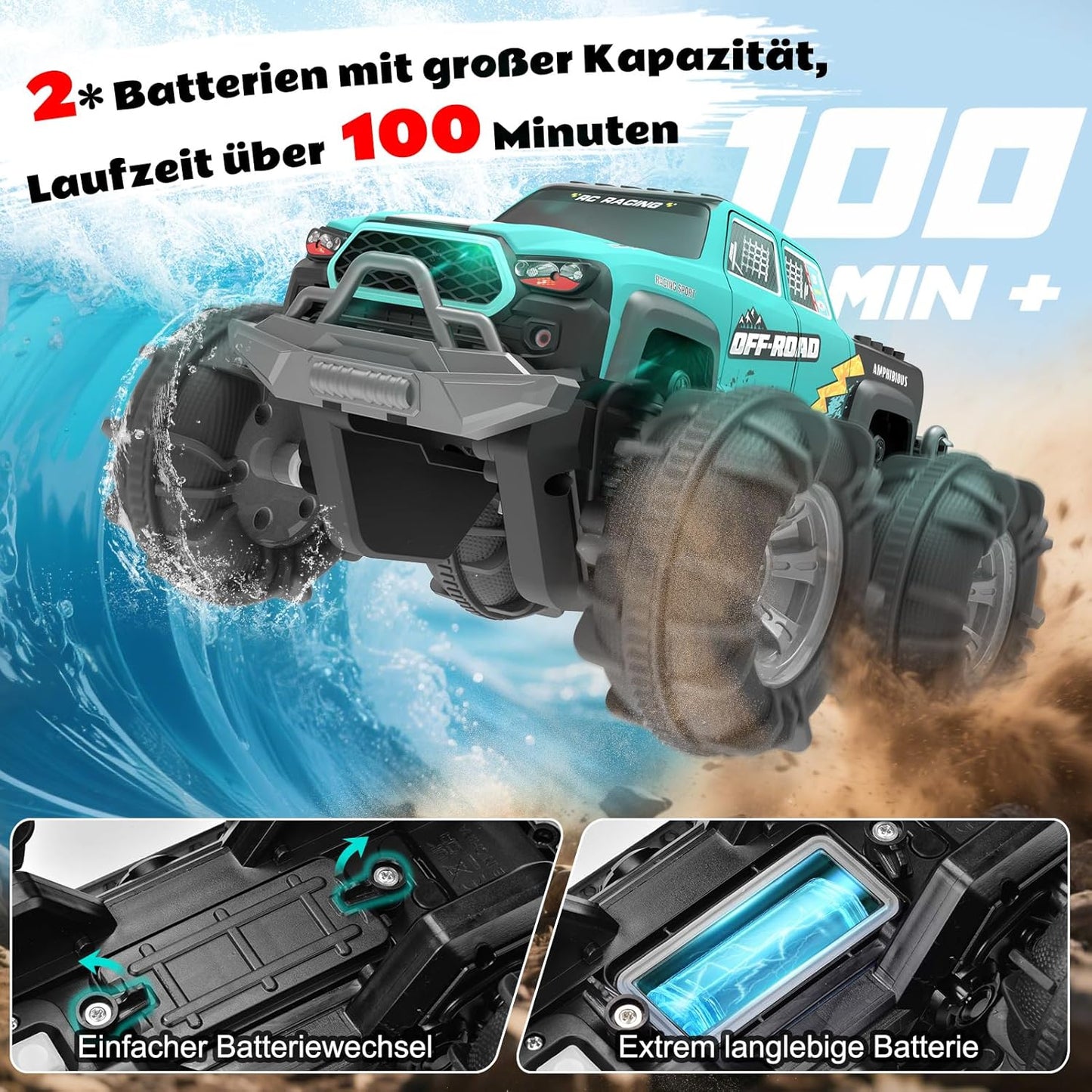Amphibisches RC Auto mit Gestensteuerung & LED