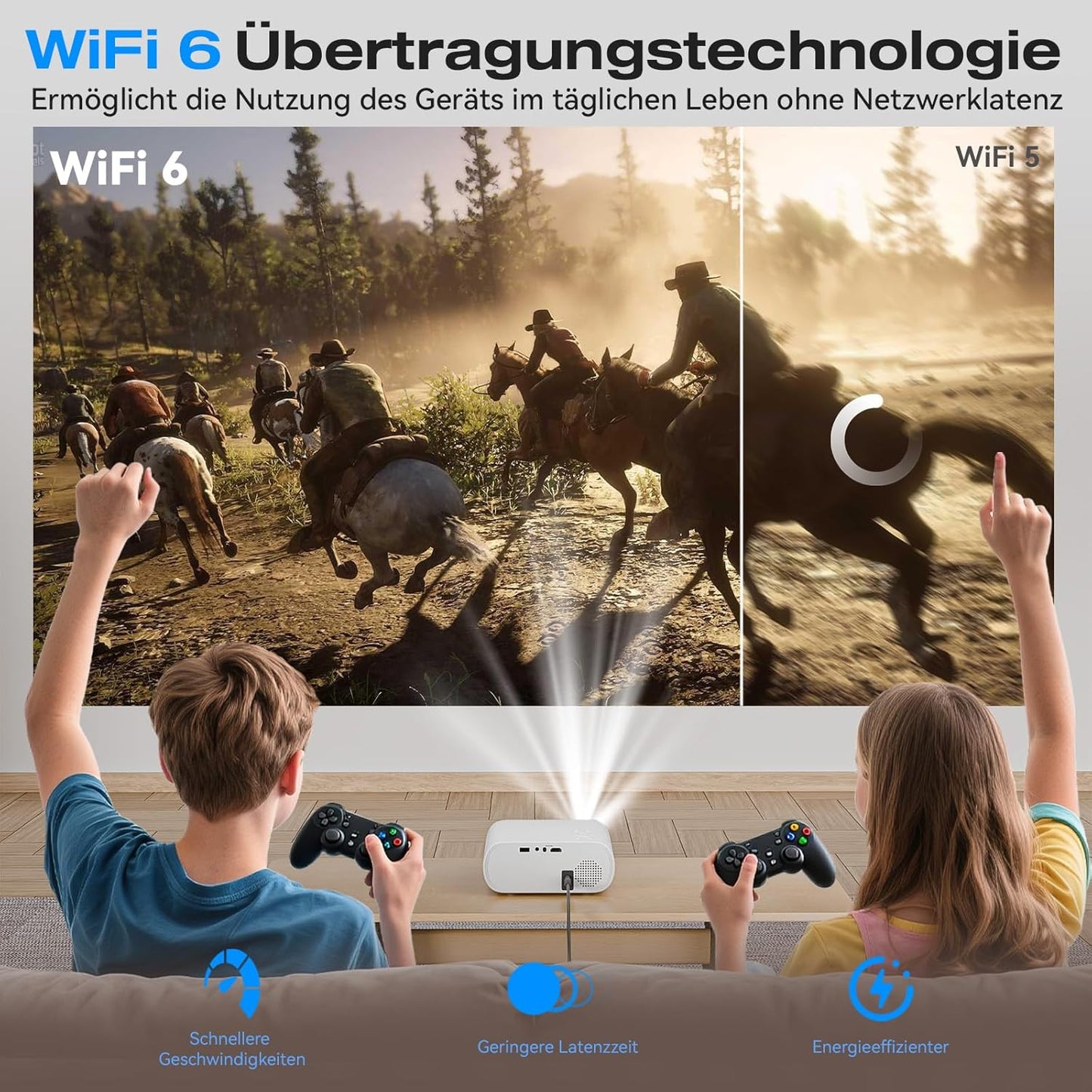 Mini Beamer mit Trapezkorrektur WiFi6