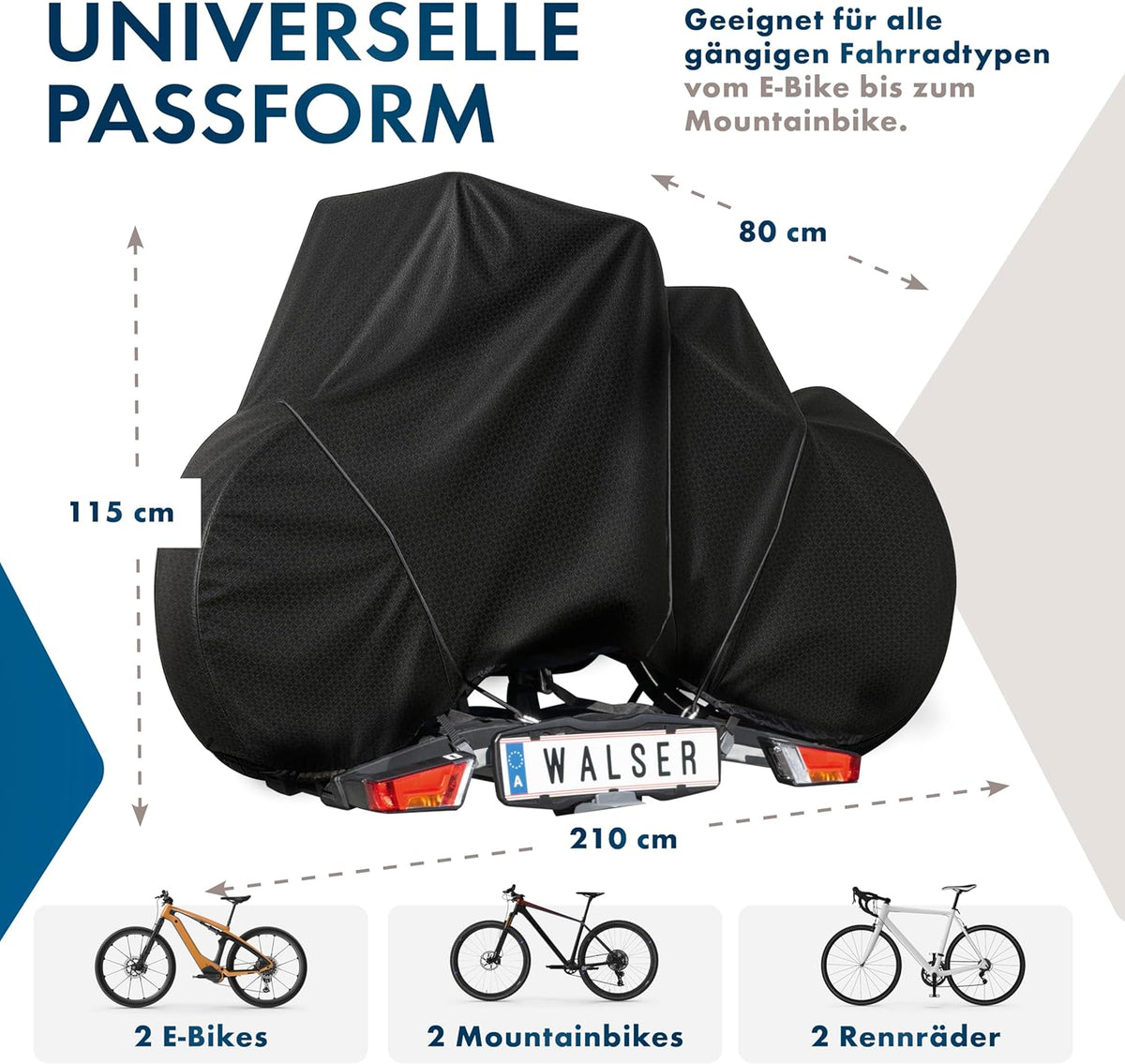 Wasserdichte Veloabdeckung für 2 Räder