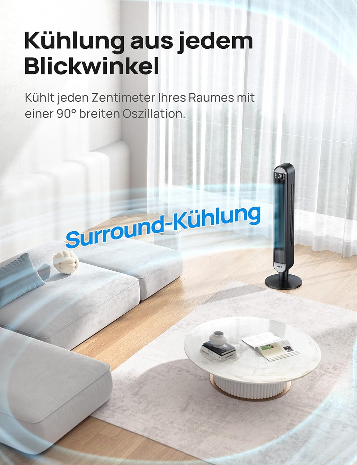 Smarter Turmventilator - Cruiser Pro T2S, Schwarz