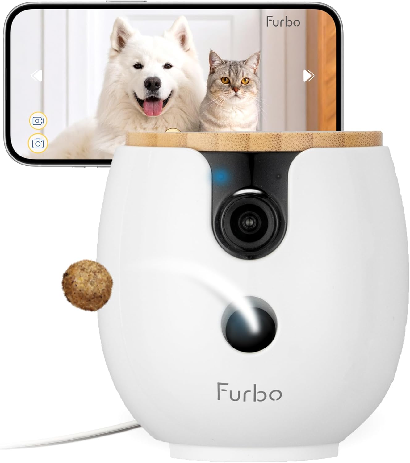 Mini 360 Pet Kamera mit Leckerliausgabe & App-Steuerung, Mini 360 Kamera - Abo optional