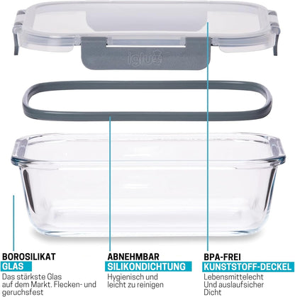 Glas-Frischhaltedosen-Set (5 Stück, 370 ml), 370 ml 5