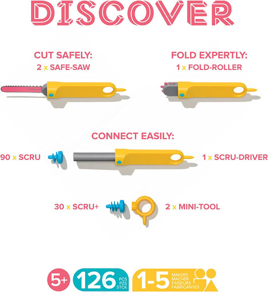 Konstruktionsspielzeuge für Pappe, Konstruktionsspielzeuge für Pappe, Discover, 126 Teile